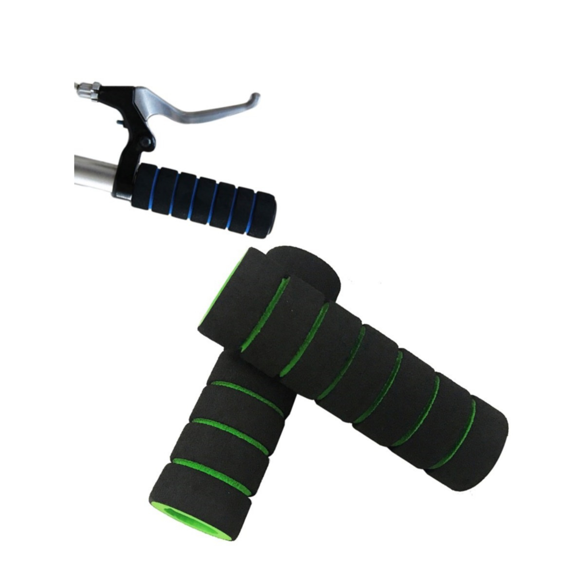 Image of (2er Set) Rutschfester Fahrrad Lenker Griff Mountainbike Schaumstoff - Schwarz / Grün bei Apfelkiste.ch
