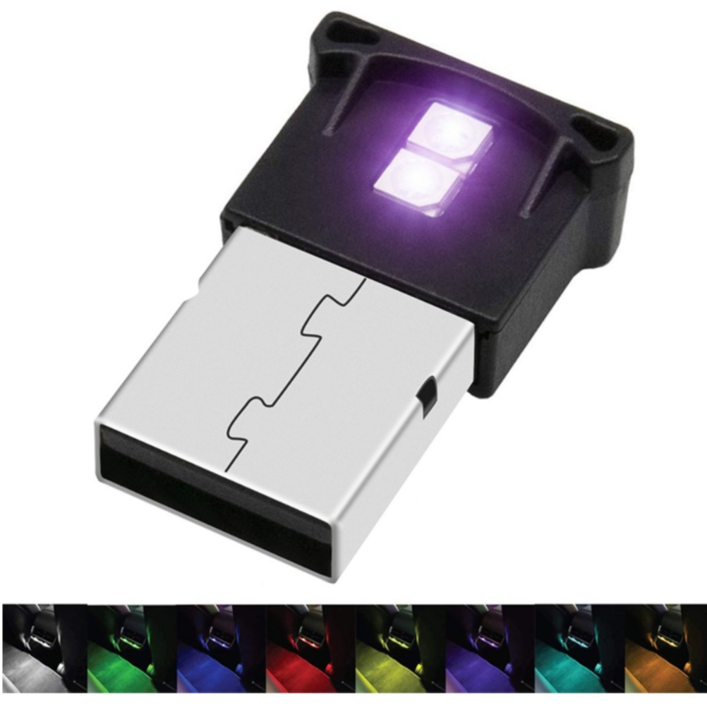 URAQT Auto USB Beleuchtung, 6 Stück Mini USB Licht RGB Auto