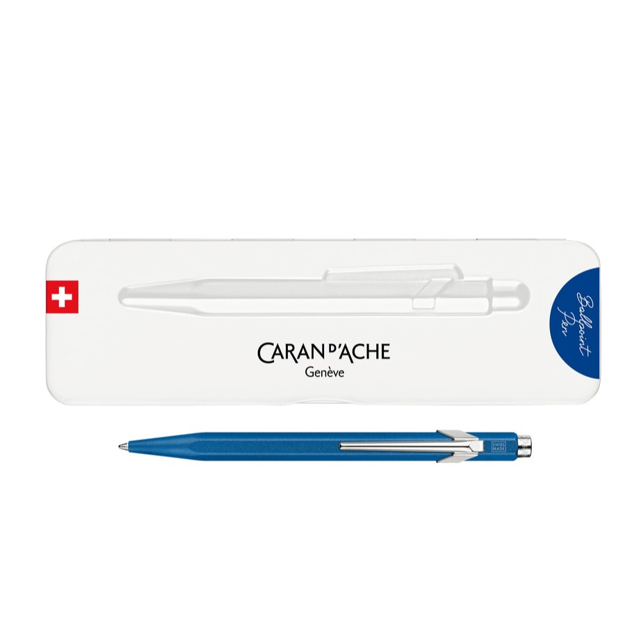 Image of Caran d'Ache - Kugelschreiber 849 Medium Colormat-X mit Metalletui (849.635) - Blau bei Apfelkiste.ch