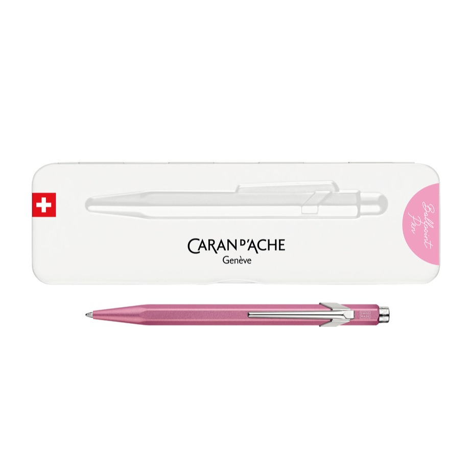 Image of Caran d'Ache - Kugelschreiber 849 Medium Colormat-X mit Metalletui (849.591) - Rosa bei Apfelkiste.ch