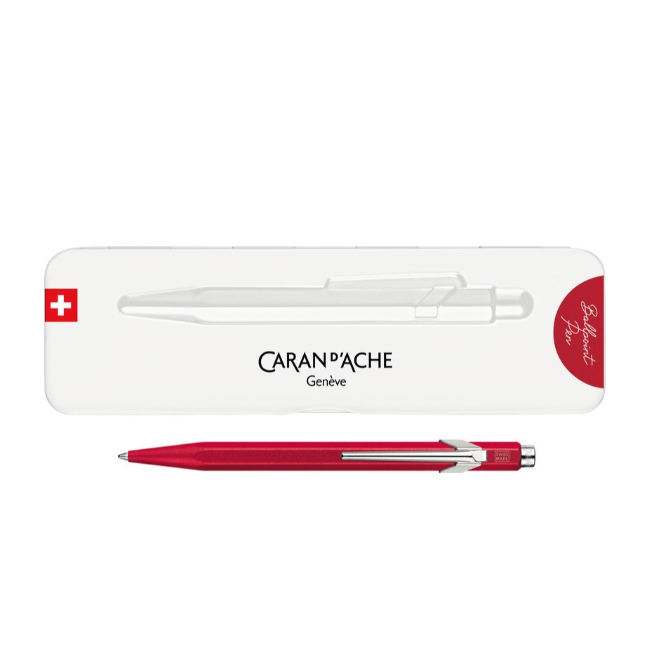 Image of Caran d'Ache - Kugelschreiber 849 Medium Colormat-X mit Metalletui (849.585) - Rot bei Apfelkiste.ch