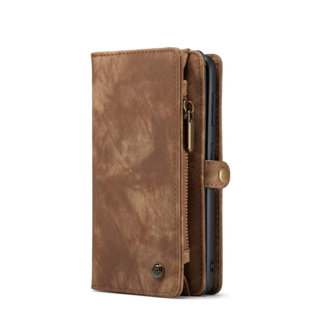 Image of Caseme - Samsung Galaxy S21 FE 5G 2in1 Echtleder Tasche + Magnet Hardcase Karten Etui - Braun bei Apfelkiste.ch