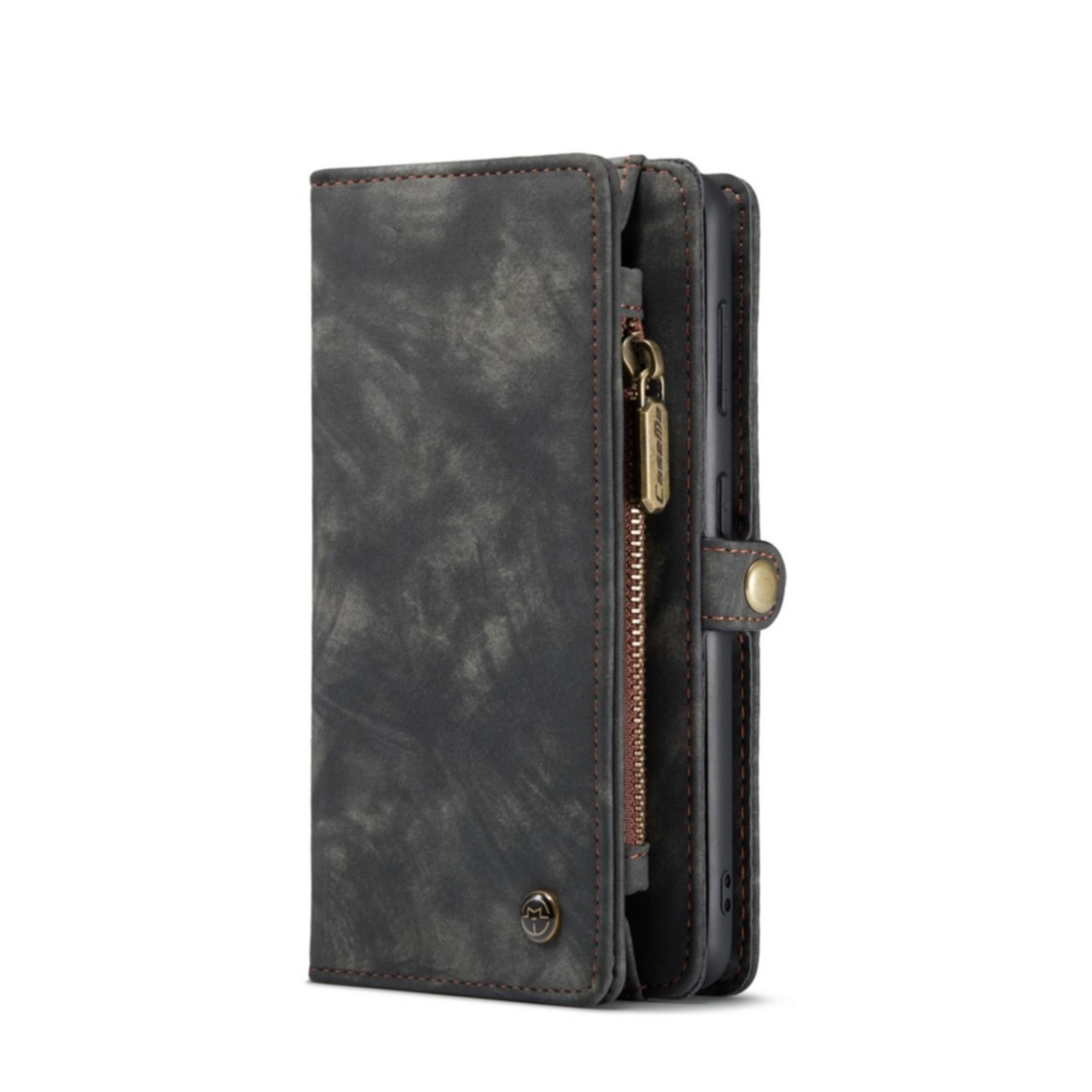 Image of Caseme - Samsung Galaxy S21 FE 5G 2in1 Echtleder Tasche + Magnet Hardcase Karten Etui - Schwarz bei Apfelkiste.ch