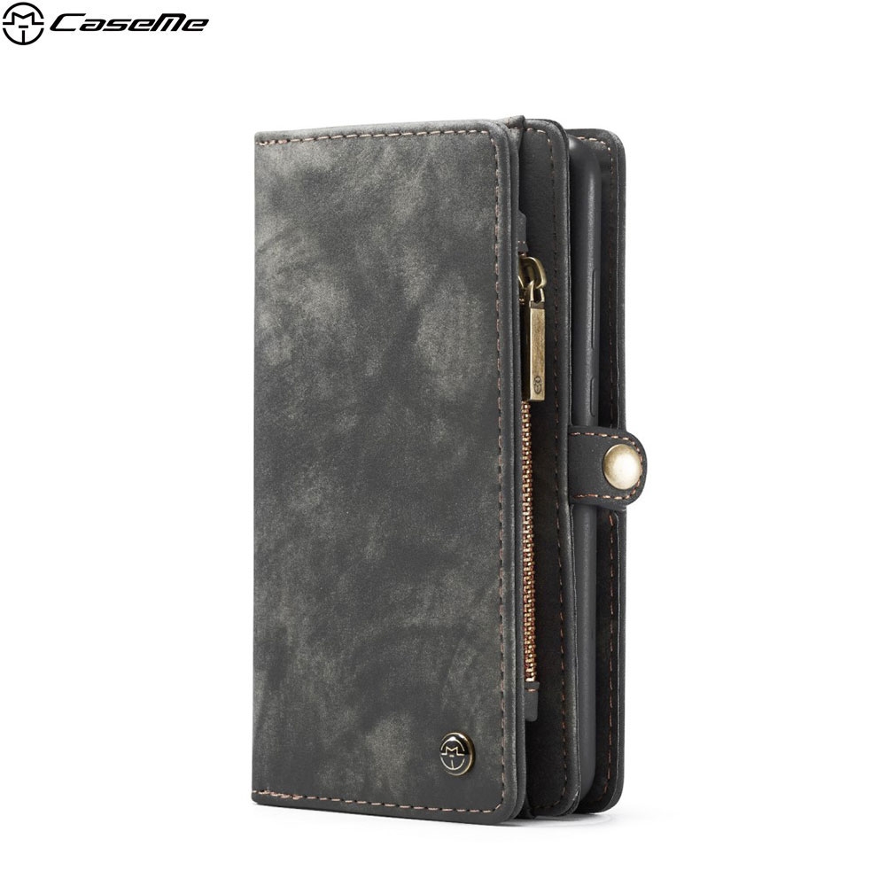 Image of Caseme - Huawei P30 Pro New Edition / P30 Pro 2in1 Echtleder Tasche + Magnet Hardcase Karten Etui - Grau bei Apfelkiste.ch