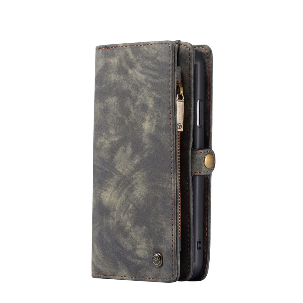 Image of Caseme - iPhone 11 2in1 Echtleder Tasche + Magnet Hardcase Karten Etui - Grau bei Apfelkiste.ch