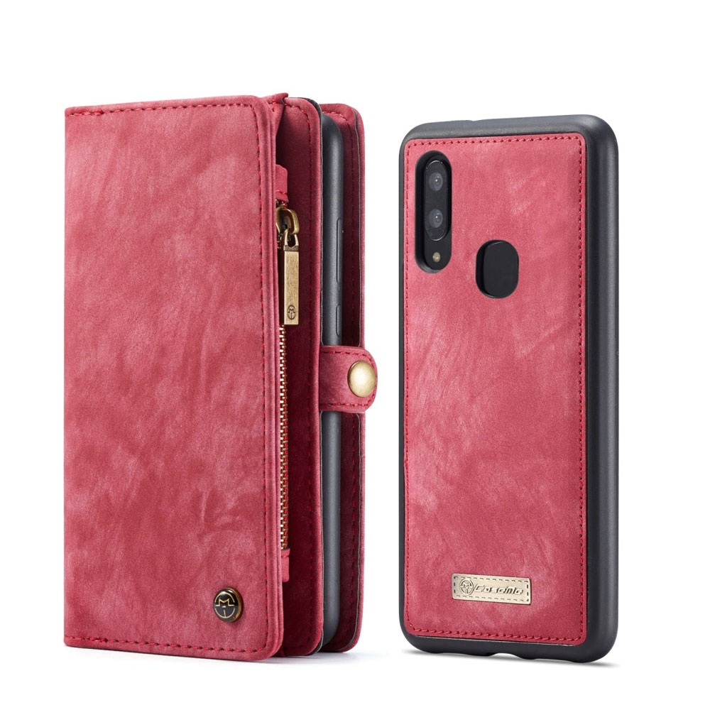 Image of Caseme - Samsung Galaxy A40 2in1 Echtleder Tasche + Magnet Hardcase Karten Etui - Rot bei Apfelkiste.ch