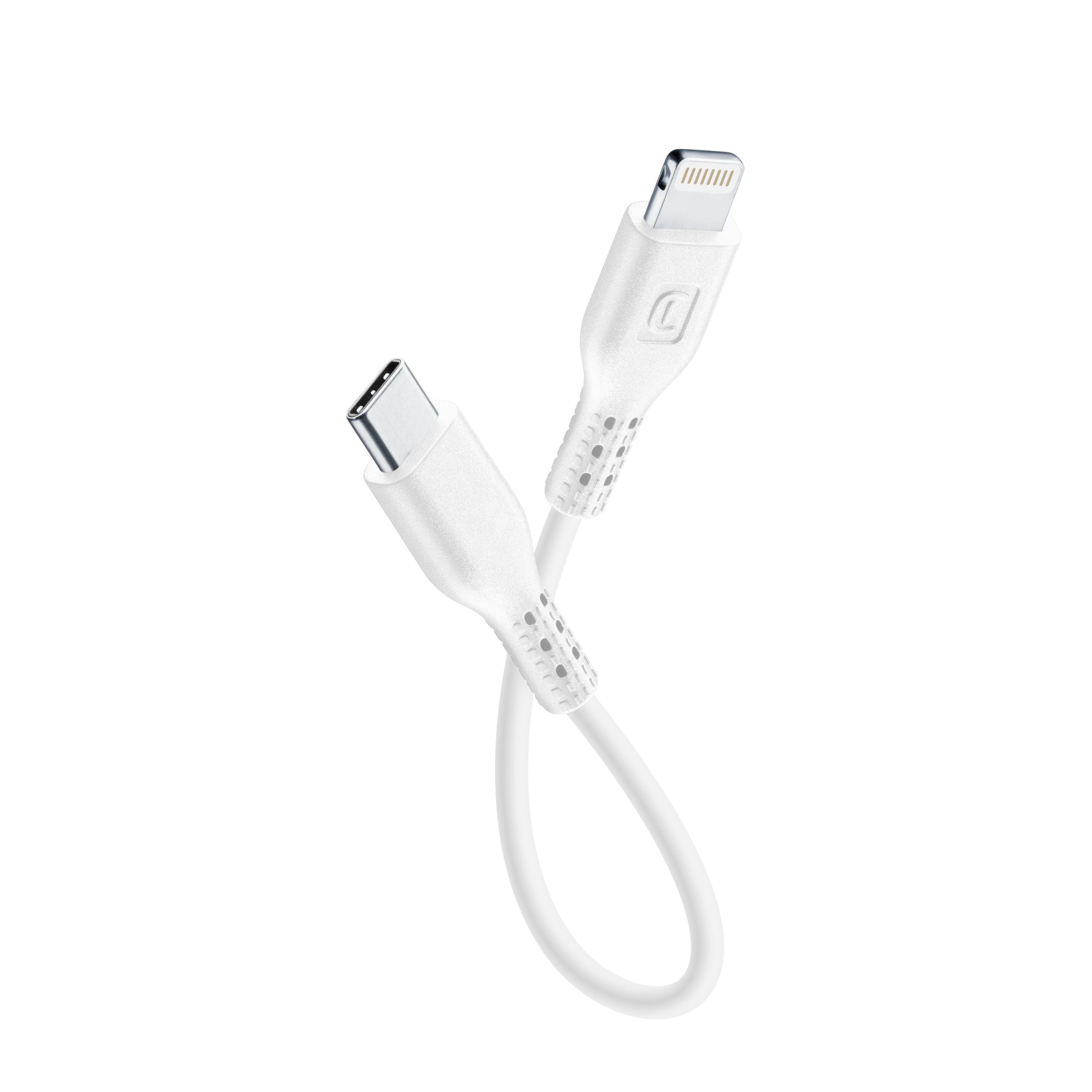 Image of Cellularline - (15cm) MFi USB C auf Lightning Ladekabel Fast Charge Datenkabel (USBDATAC2LMFI15CMW) - Weiss bei Apfelkiste.ch