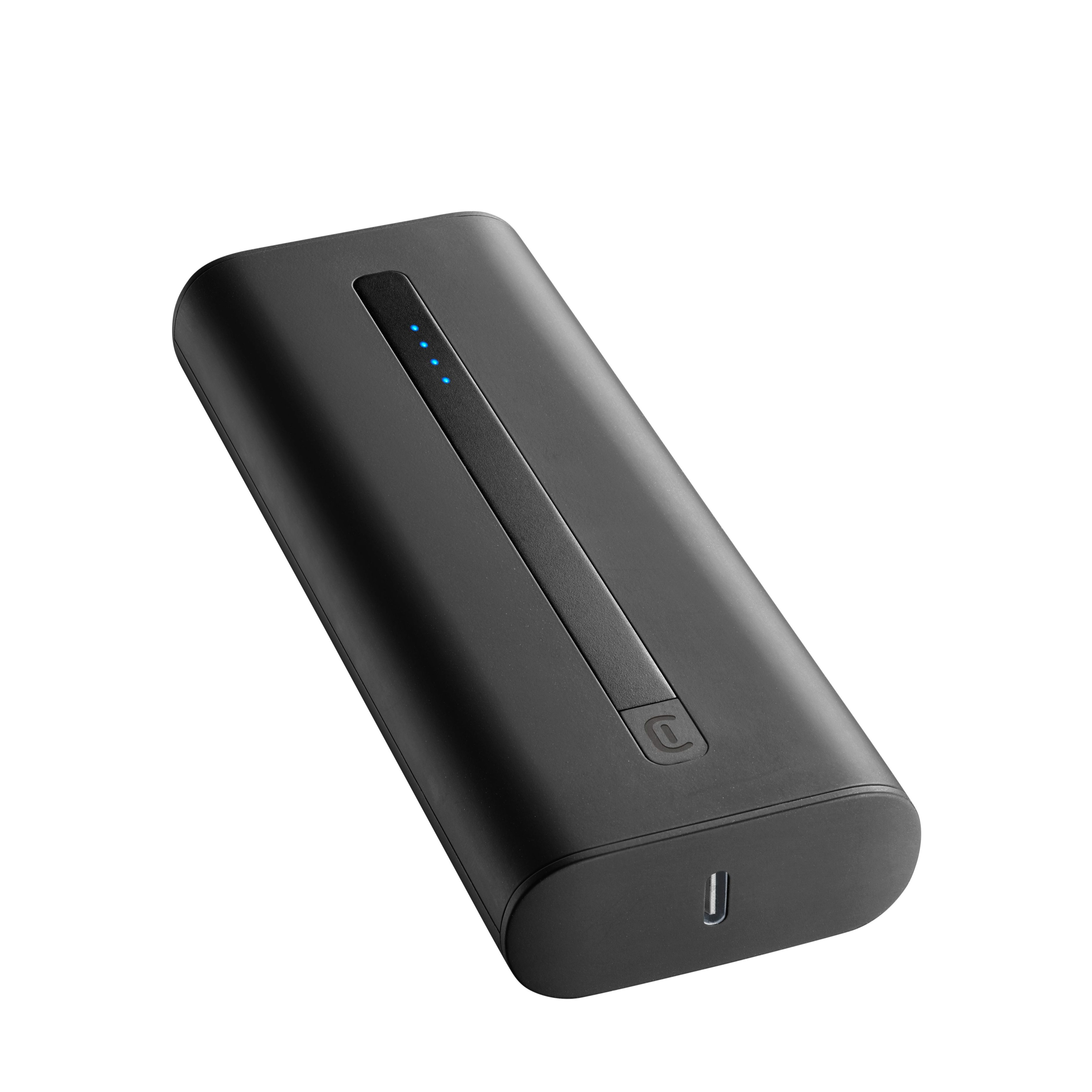 Image of Cellularline - (20W) Thunder 20000mAh USB / USB C Power Bank Ladegerät Power Delivery Quick Charge (PBNEWTANK20000K) - Schwarz bei Apfelkiste.ch