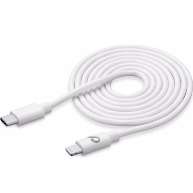 Image of Cellularline - (3m) MFI USB C auf Lightning Ladekabel Quick Charge Datenkabel (USBDATAC2LMFI3MW) - Weiss bei Apfelkiste.ch