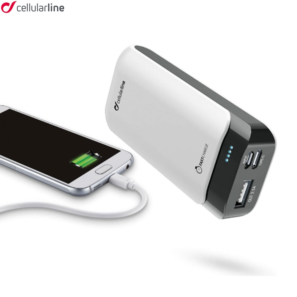 PowerUp 5200mAh Fast Charge Dual USB C Power Bank Ladegerät 2.1A/10W (FREEP5200USBCW) - Weiss