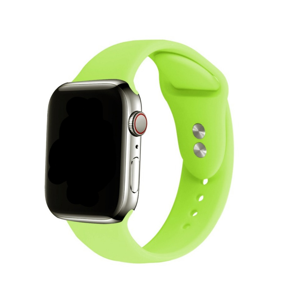 Image of Changee - Apple Watch (45/44/42 mm) Silikon Sport Armband mit Doppelverschluss (Gelenkumfang: 175-205mm) - Giftgrün bei Apfelkiste.ch
