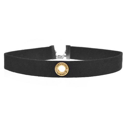 Image of Damen Choker Halskette Kreis - Schwarz bei Apfelkiste.ch