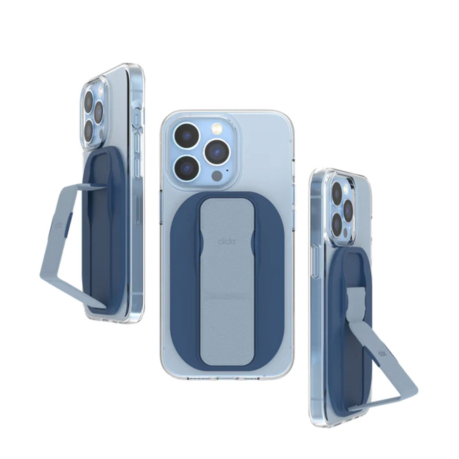 Image of Clckr - Universal Antibakterielle MagSafe Finger Griff Halterung mit Aufsteller für Smartphones / Tablets (48616) - Blau bei Apfelkiste.ch