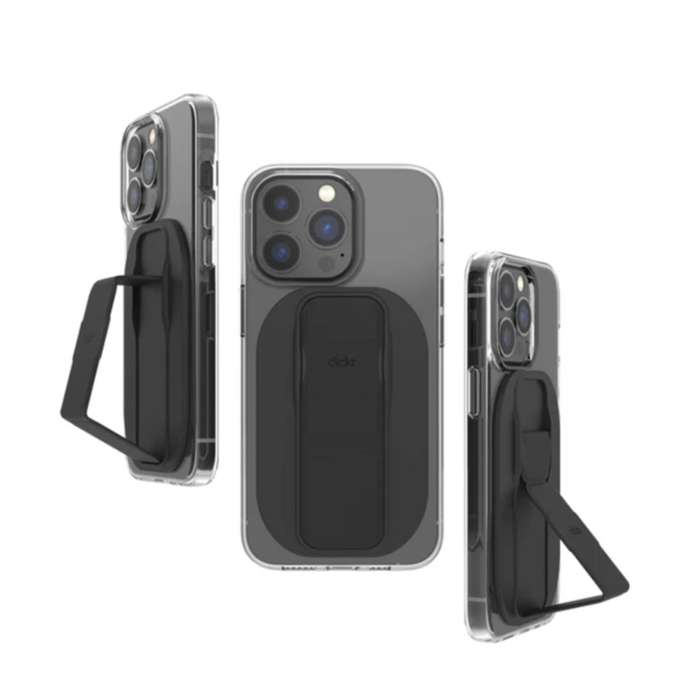 Image of Clckr - Universal Antibakterielle MagSafe Finger Griff Halterung mit Aufsteller für Smartphones / Tablets (48006) - Schwarz bei Apfelkiste.ch