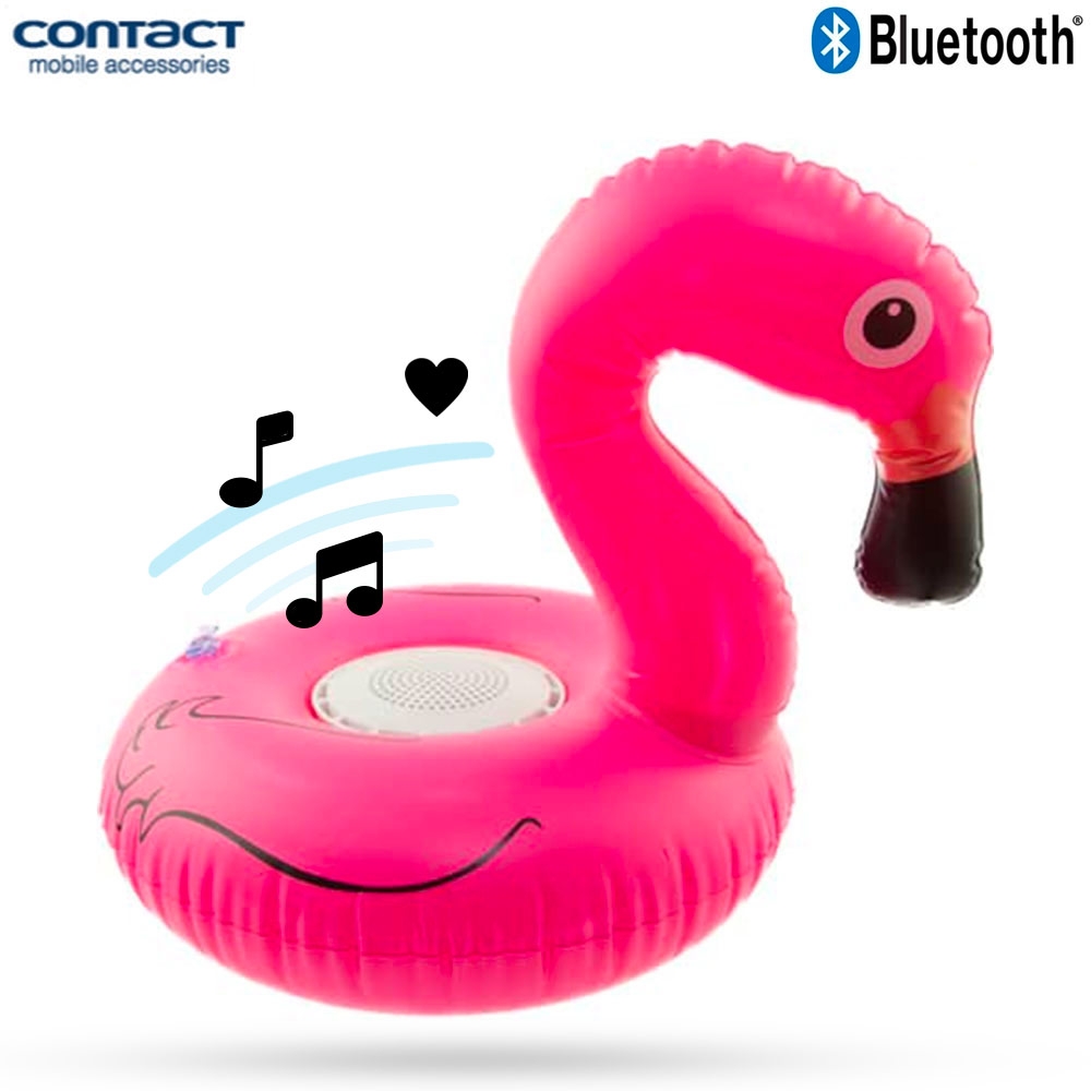 Image of Aufblasbarer Schwimmender Bluetooth 4.2 Lautsprecher Speaker Wasserdicht (IPX67) + Luftpumpe - Flamingo bei Apfelkiste.ch