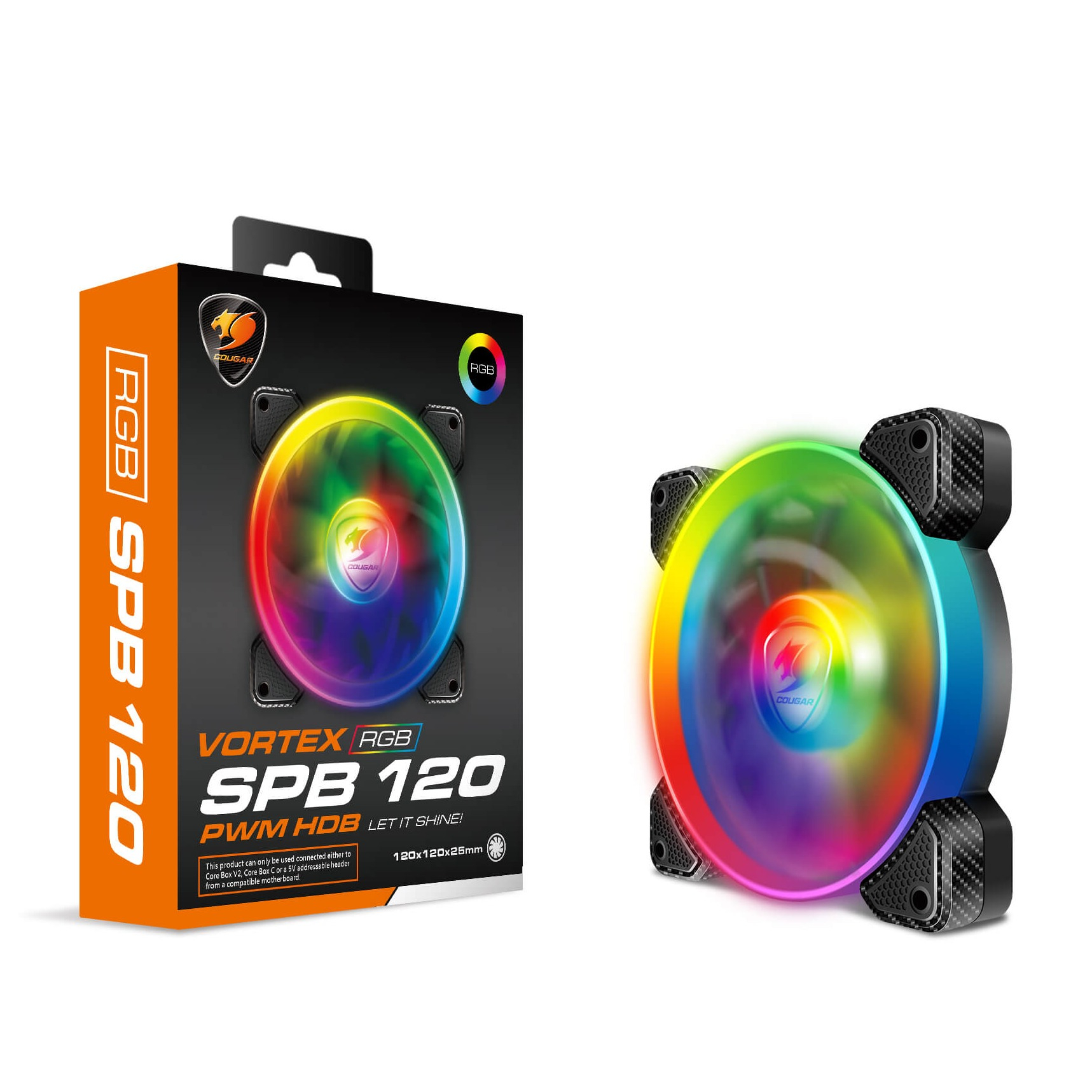 Image of Cougar - Vortex RGB SPB 120 Cooling Fan Gehäuselüfter mit Beleuchtung bei Apfelkiste.ch