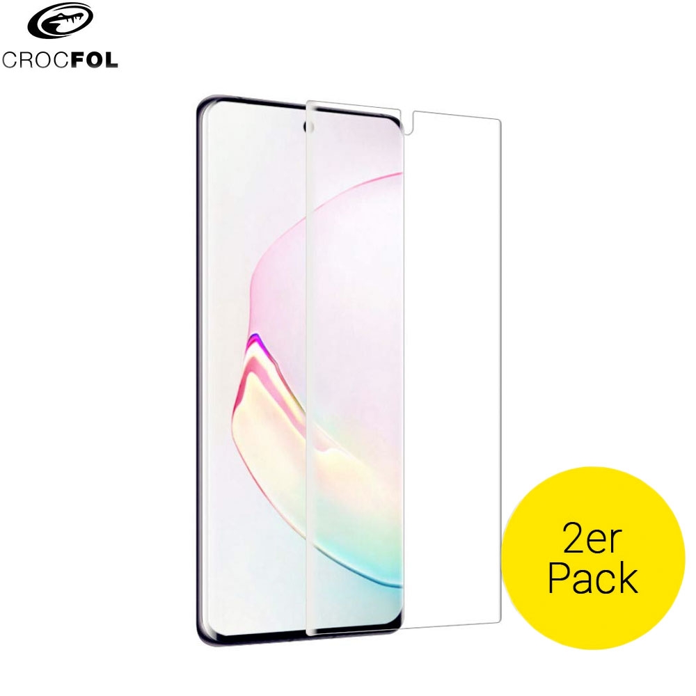 (2er Set) Crocfol DIEFOLIE - Samsung Galaxy Note 10 / 10 5G Case Friendly Flüssig Glas Display Schutzfolie (DF5067-CF) - Transparent