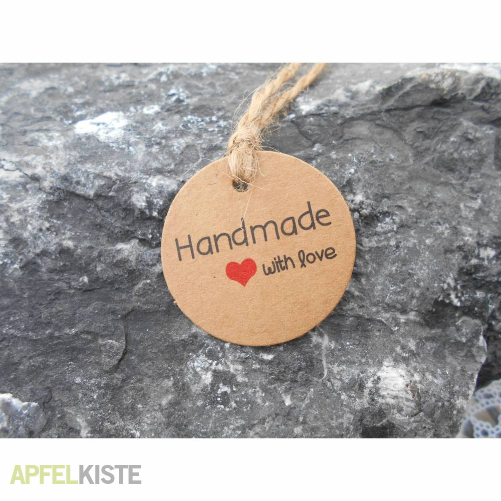 Handmade With Love 30 Etiketten Sticker Aufkleber Für Geschenke