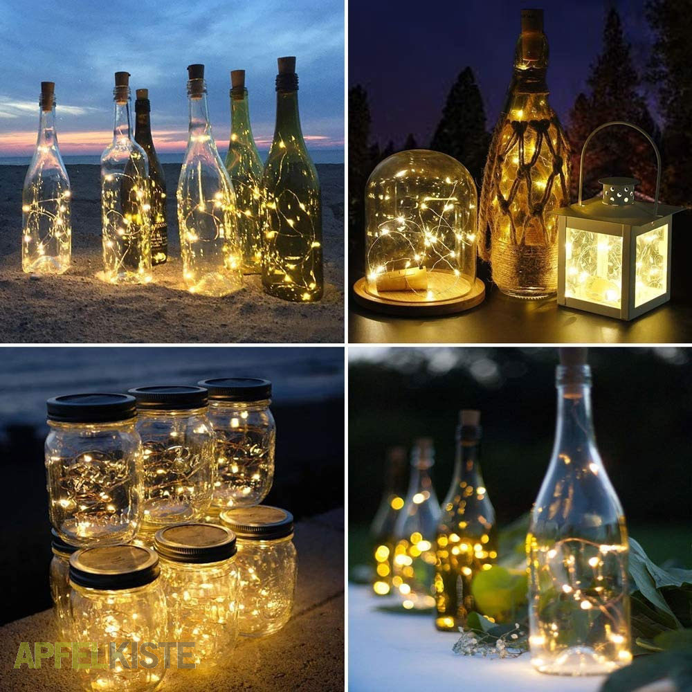 ✅ 6/12 x LED Korken Lichterkette Flaschenlicht Flaschenbeleuchtung Weinflasche 