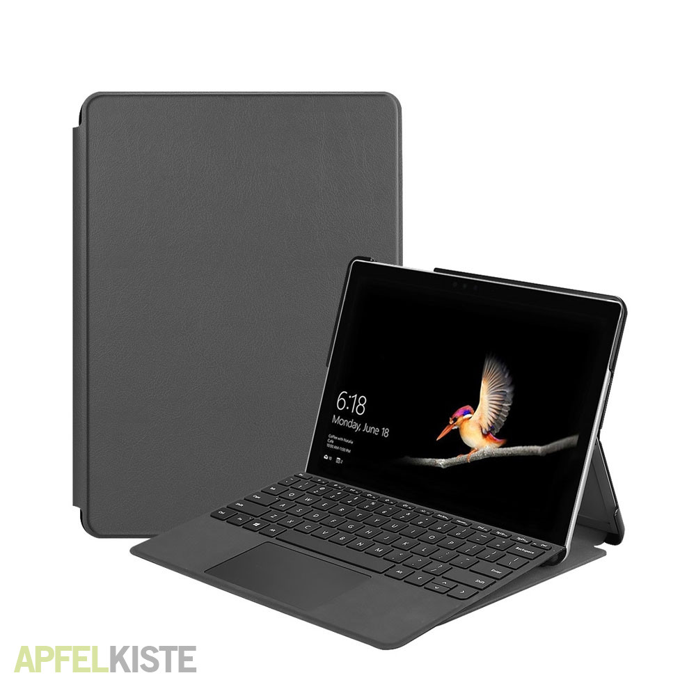 Microsoft Surface Go 2 Leder Tasche Flipcover Grau