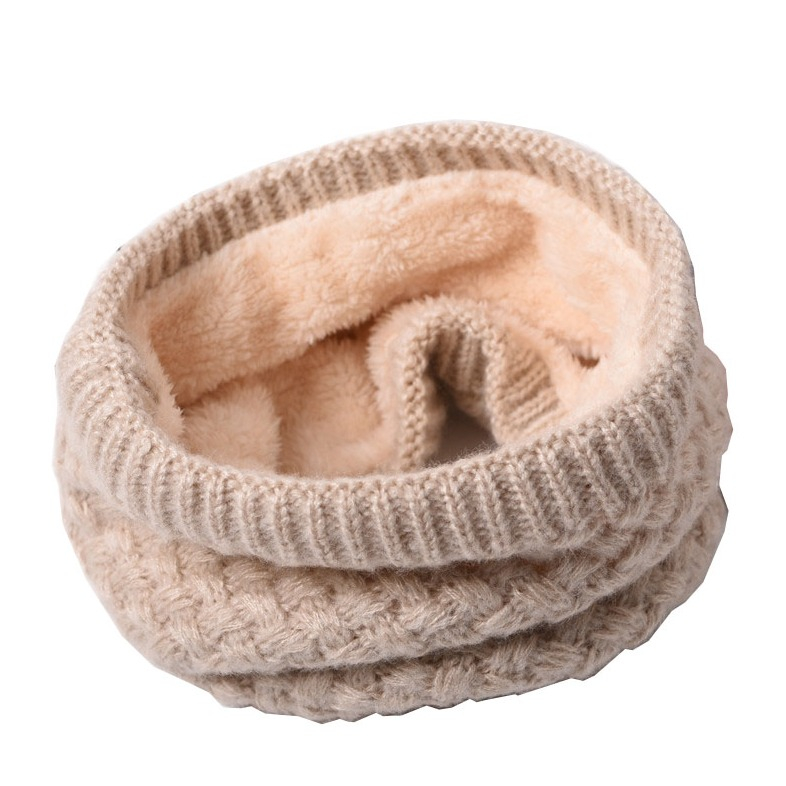 Image of Damen / Kinder Flauschiger Schlauch Schal Fashion Strick Accessoire - Beige bei Apfelkiste.ch