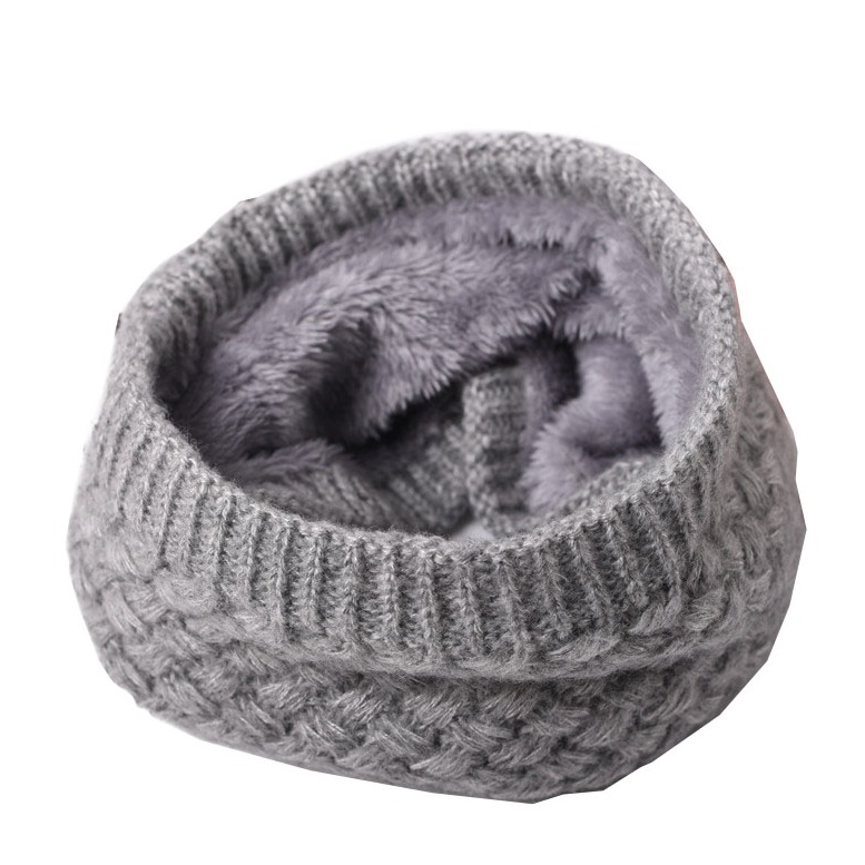 Image of Damen / Kinder Flauschiger Schlauch Schal Fashion Strick Accessoire - Grau bei Apfelkiste.ch