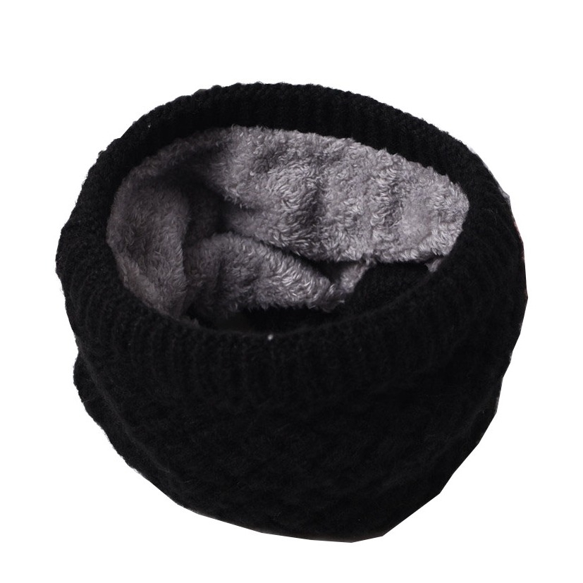 Image of Damen / Kinder Flauschiger Schlauch Schal Fashion Strick Accessoire - Schwarz bei Apfelkiste.ch