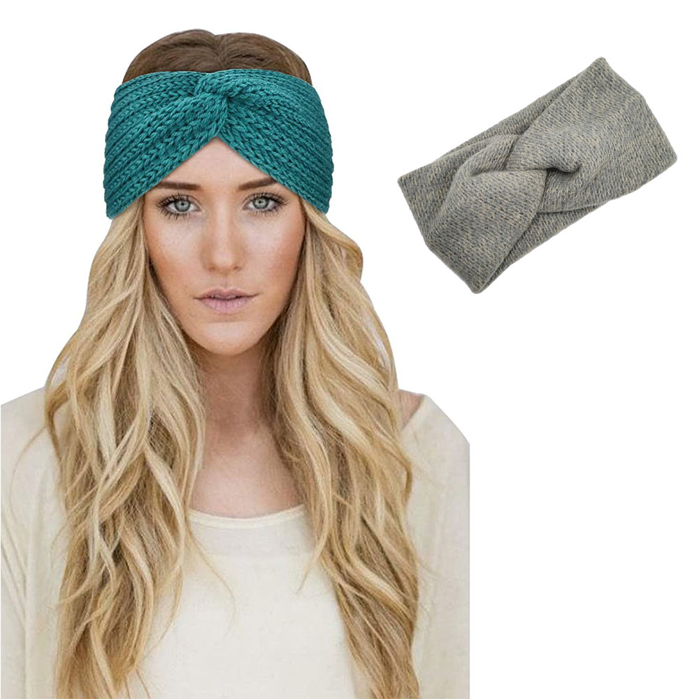 Image of Damen Stirnband Mode Accessoire Kreuzstirnband Bandana (One Size) - Grau bei Apfelkiste.ch