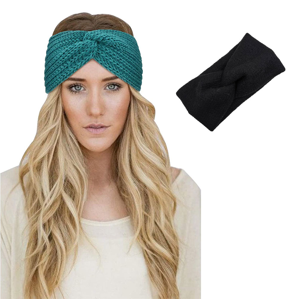 Image of Damen Stirnband Mode Accessoire Kreuzstirnband Bandana (One Size) - Schwarz bei Apfelkiste.ch