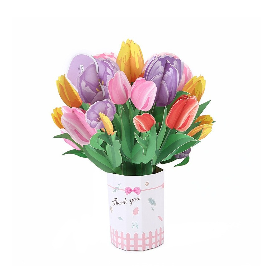 Image of Dankes 3D Glückwunsch Pop-Up Blumenstrauss + Umschlag - Thank you bei Apfelkiste.ch