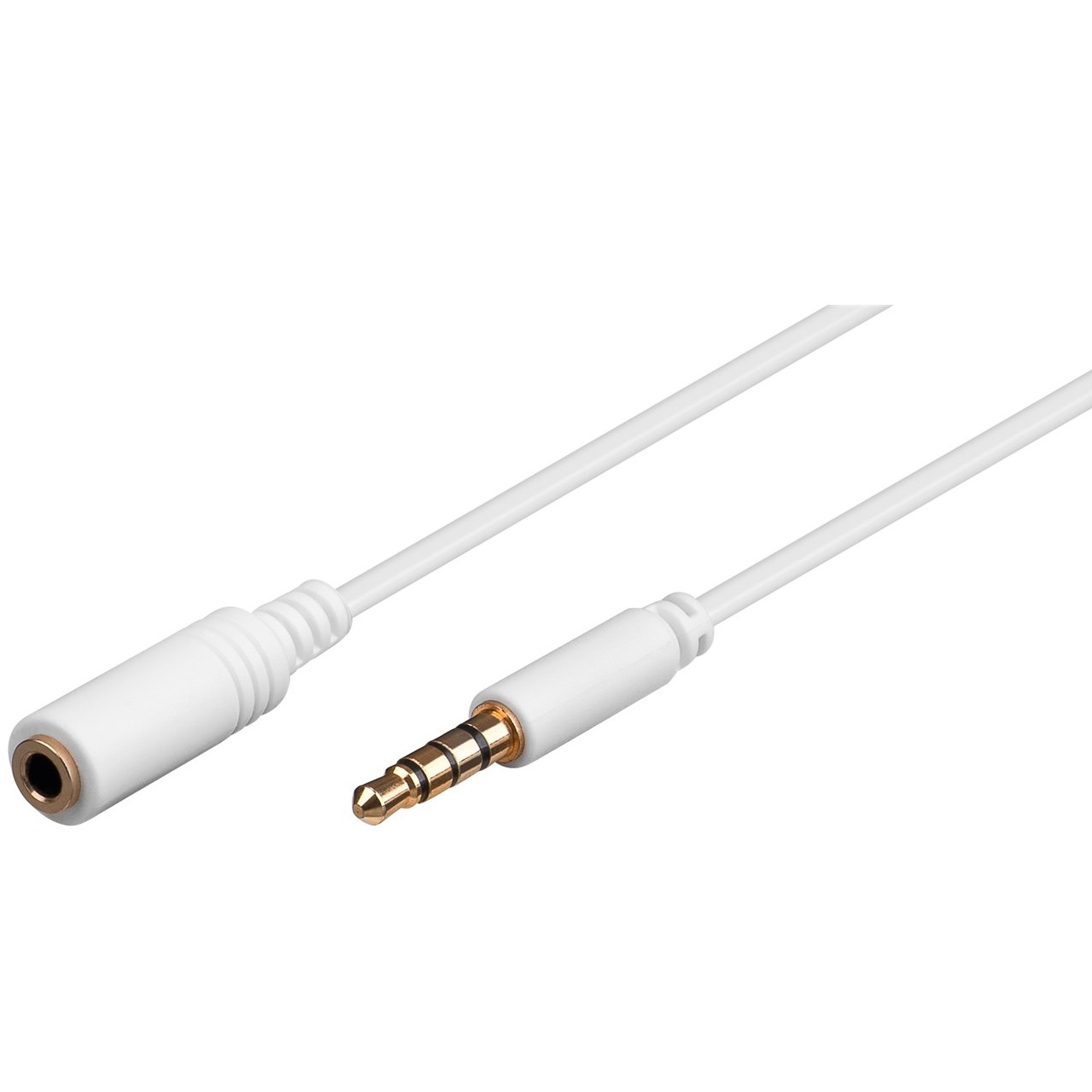 Image of Goobay - (50cm) 3.5mm Klinke Audio Stecker Stereo AUX Verlängerungskabel mit vergoldeten Kontakten (62359) - Weiss bei Apfelkiste.ch