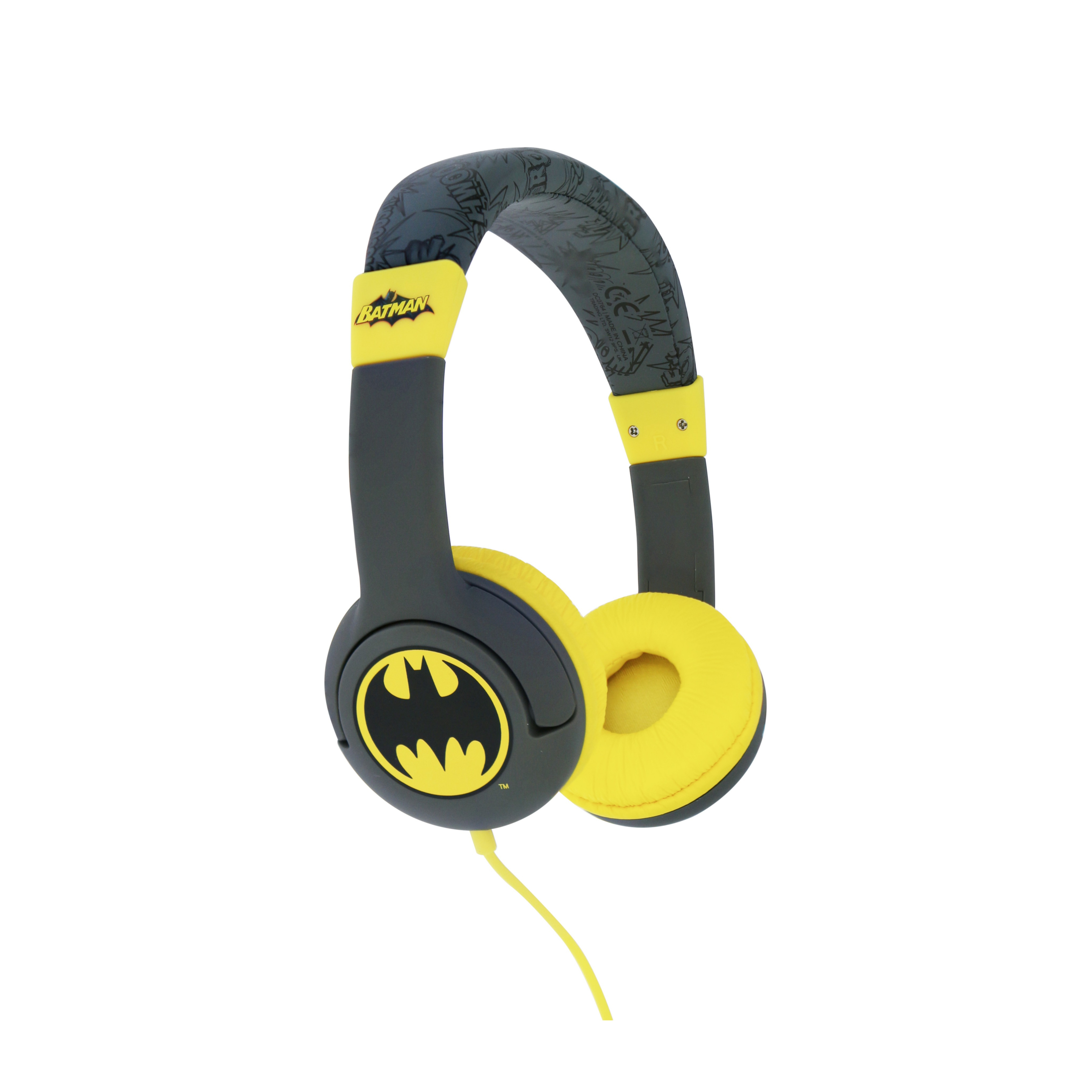 Image of OTL Technologies - Batman Headset Kinder Kopfhörer On-Ear 85dB Begrenzte Lautstärke (DC0764) - Grau / Schwarz bei Apfelkiste.ch