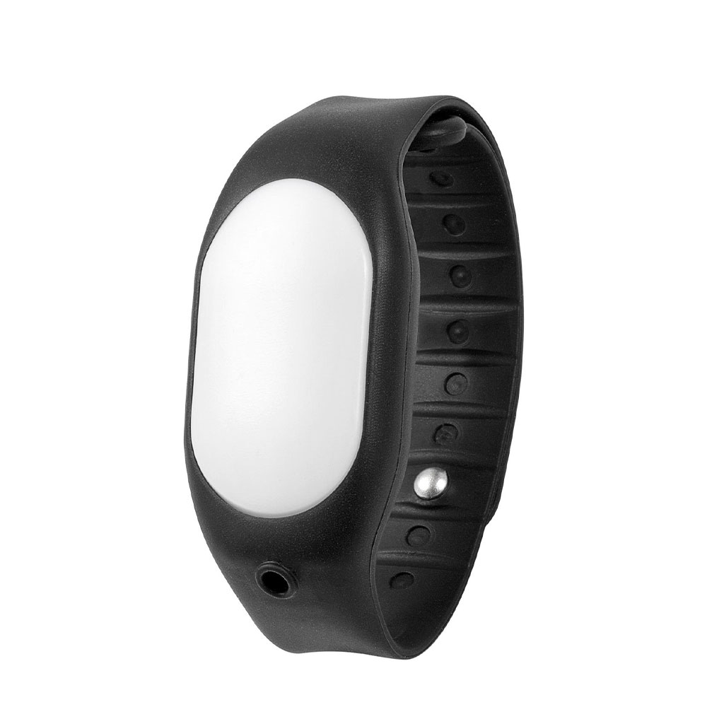 Image of (Gr. L) Desinfektionsmittel Silikon Armband Handspender Nachfüllbar Grössenverstellbar (Gelenkumfang 175-245mm) - Schwarz bei Apfelkiste.ch