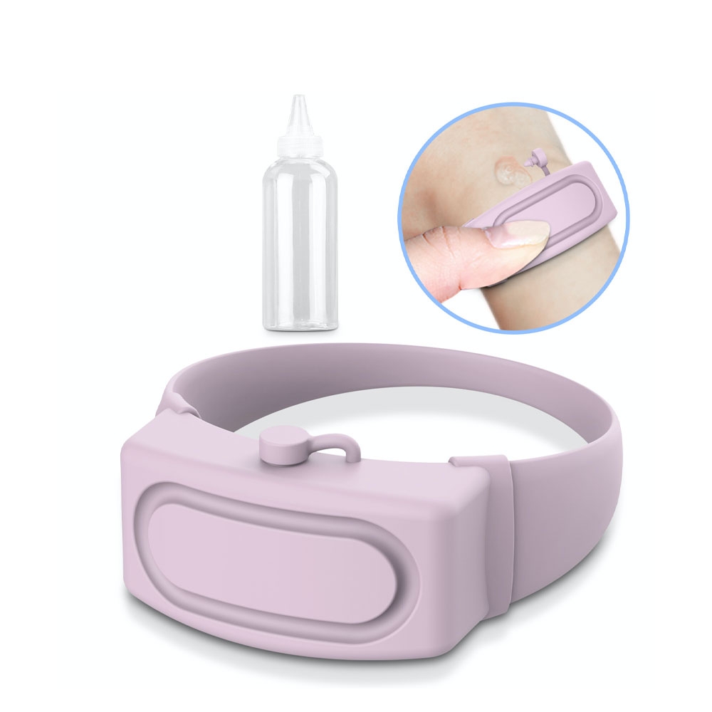 Image of (Gr. L) Desinfektionsmittel Silikon Armband Handspender Nachfüllbar (Gelenkumfang 170-190mm) - Lila bei Apfelkiste.ch