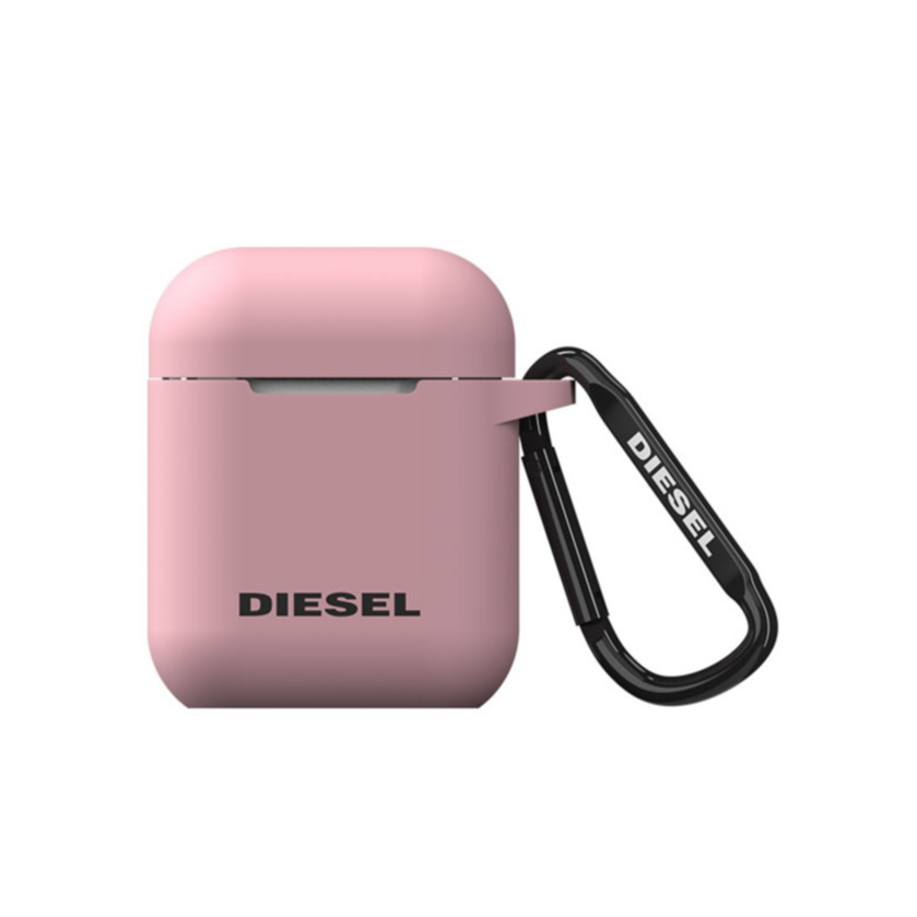 Image of Diesel - AirPods (1. & 2. Generation) Silikon Schutzhülle mit Karabinerhaken (41939) - Dusty Pink bei Apfelkiste.ch