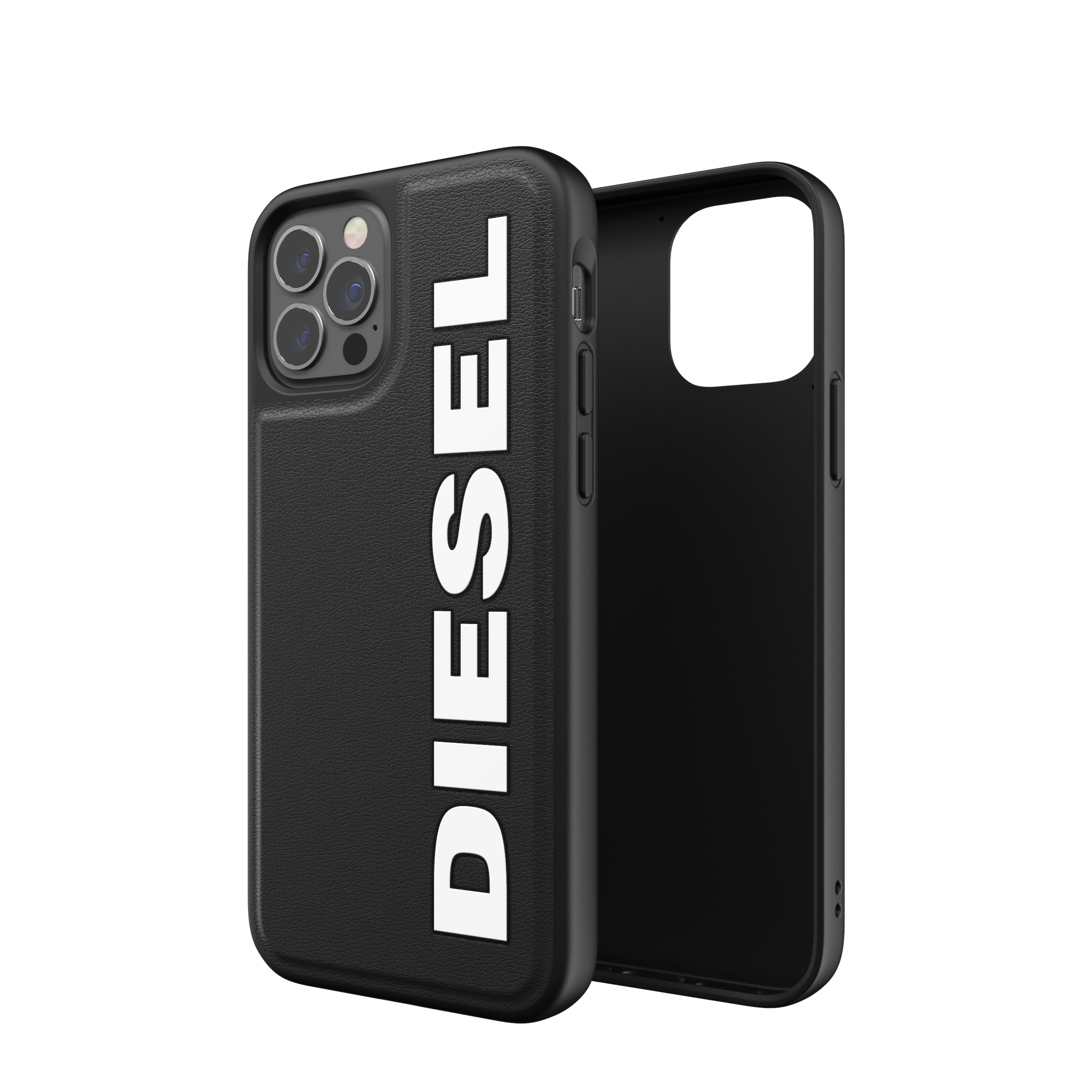 Image of Diesel - iPhone 12 / iPhone 12 Pro Leder Hardcase Hülle Moulded Case Core (42492) - Schwarz bei Apfelkiste.ch
