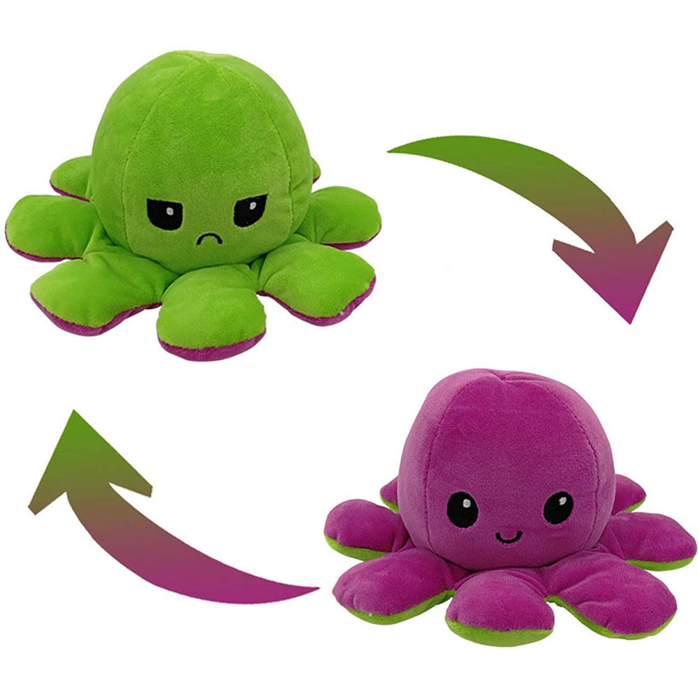 ✅Octopus Oktopus Krake Plüschtier Doppelseitiges Stimmung Mood Kuscheltier Neu✅ 