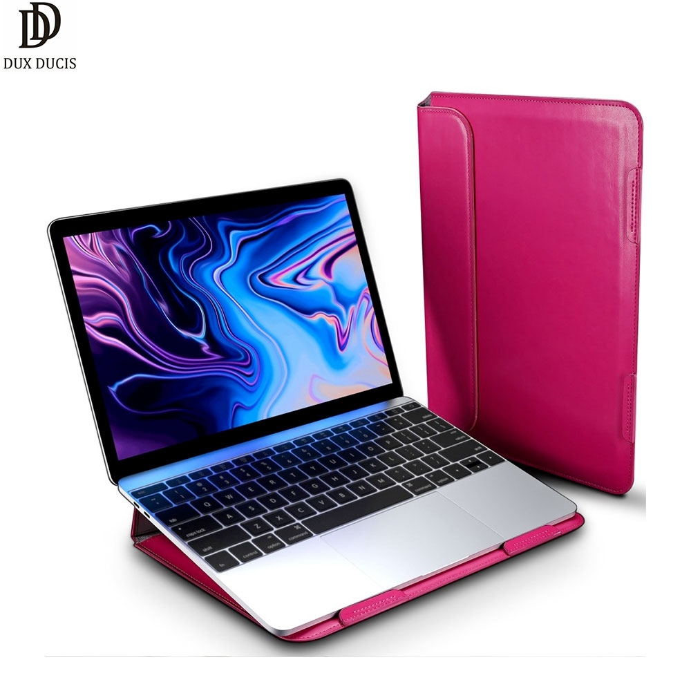 15.4" Notebook Leder Tasche Sleeve MacBook Pro (2017) / MacBook Pro Retina mit Aufsteller - Pink