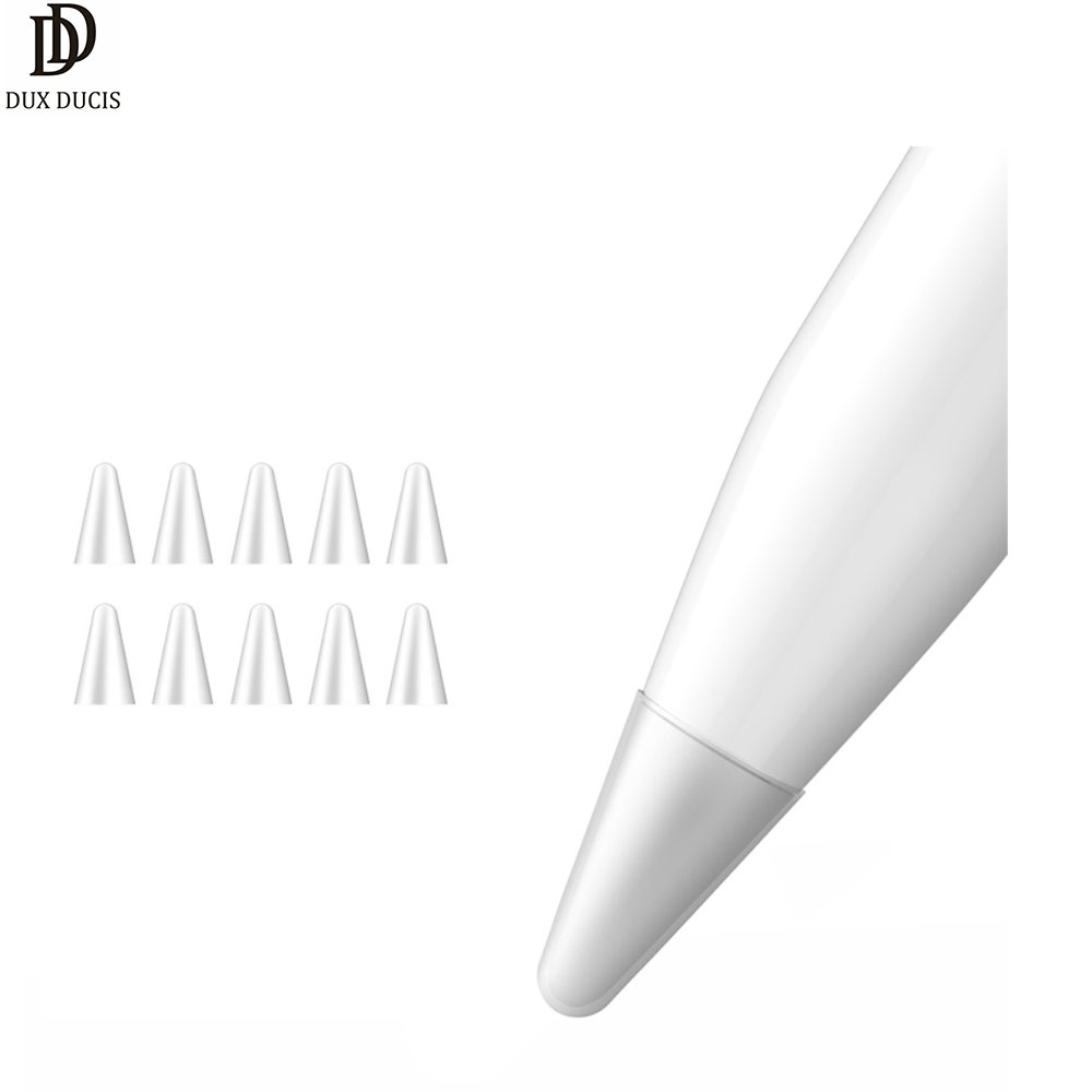 (10er Set) Apple Pencil 1. & 2. Gen. Ersatz Spitzen Schreibfedern Schutzkappen - Transparent