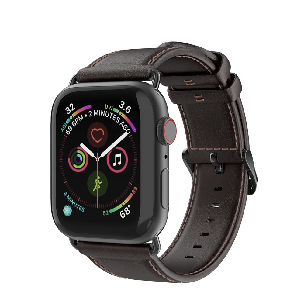 Image of (Gr. S) Dux Ducis - Apple Watch (41/40/38 mm) Ersatz Echtleder Armband (Gelenkumfang 155-215 mm) - Braun bei Apfelkiste.ch