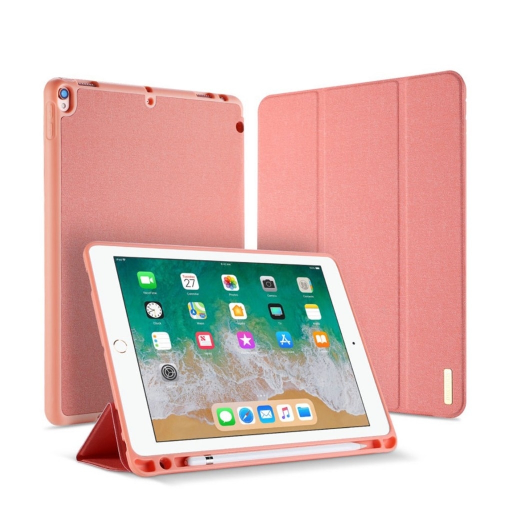 Image of Dux Ducis - iPad Air 10.5" (2019) / iPad Pro 10.5" Tasche Smart Cover Hülle Stoff Design mit Apple Pencil Halter - Rosa bei Apfelkiste.ch