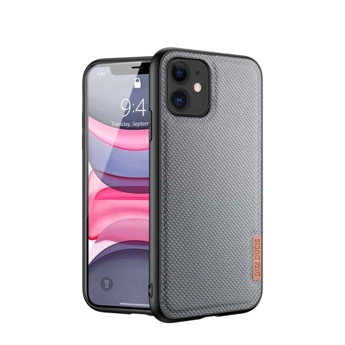 Image of Dux Ducis - iPhone 11 Hybrid Hülle TPU Bumper + Nylon Rückseite - Grau / Schwarz bei Apfelkiste.ch