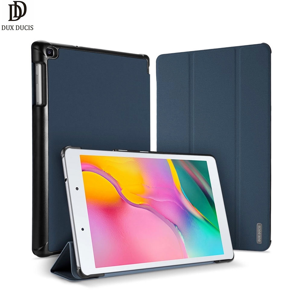 Samsung Galaxy Tab A 8.0 (2019) Tasche Smart Cover Gummi Schutzhülle Stoff Design - Blau