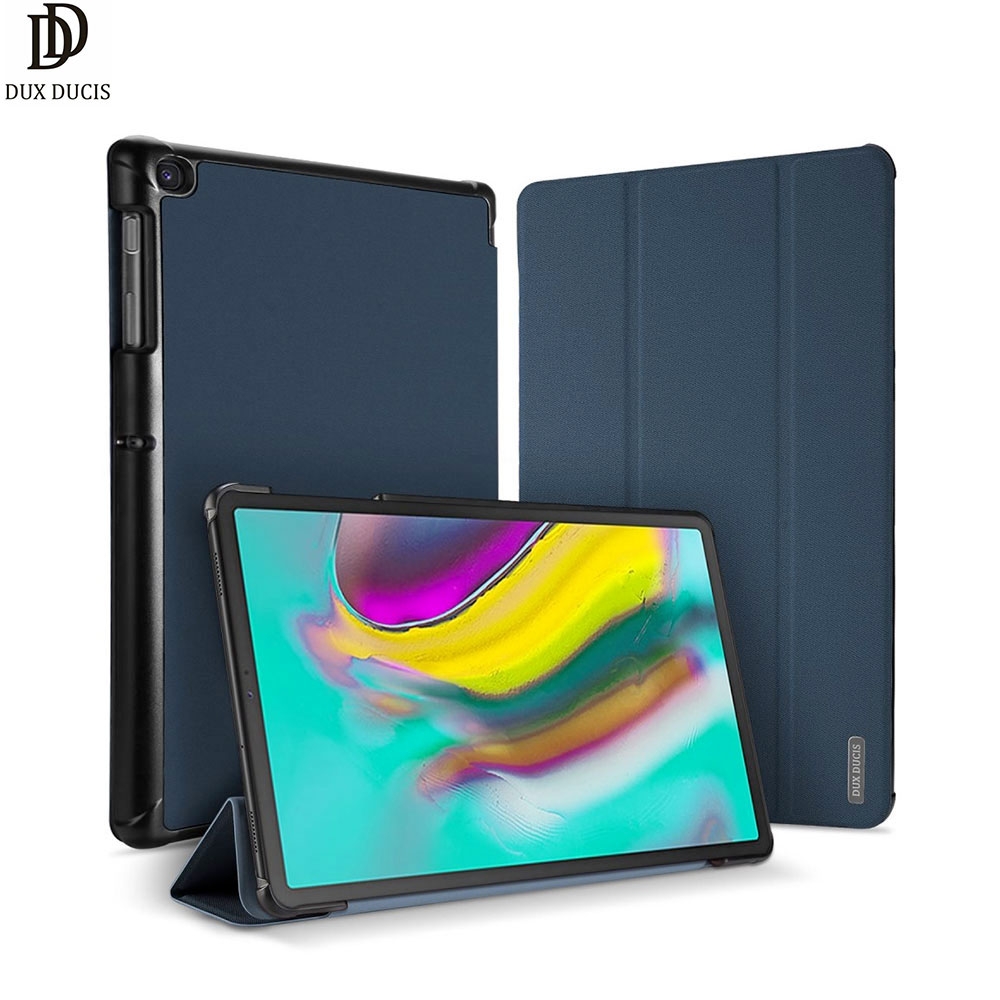 Samsung Galaxy Tab S5e 10.5" Tasche Smart Cover Gummi Schutzhülle Stoff Design - Dunkelblau