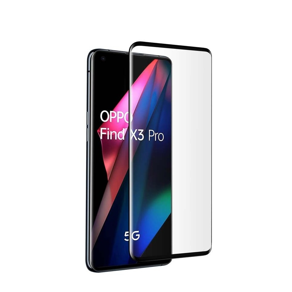 thumbnail image 2 of 3D Curved Tempered Glass Screen Protector For OPPO Find X3 Pro – Full Coverage, 9H (Black) 2 of 4