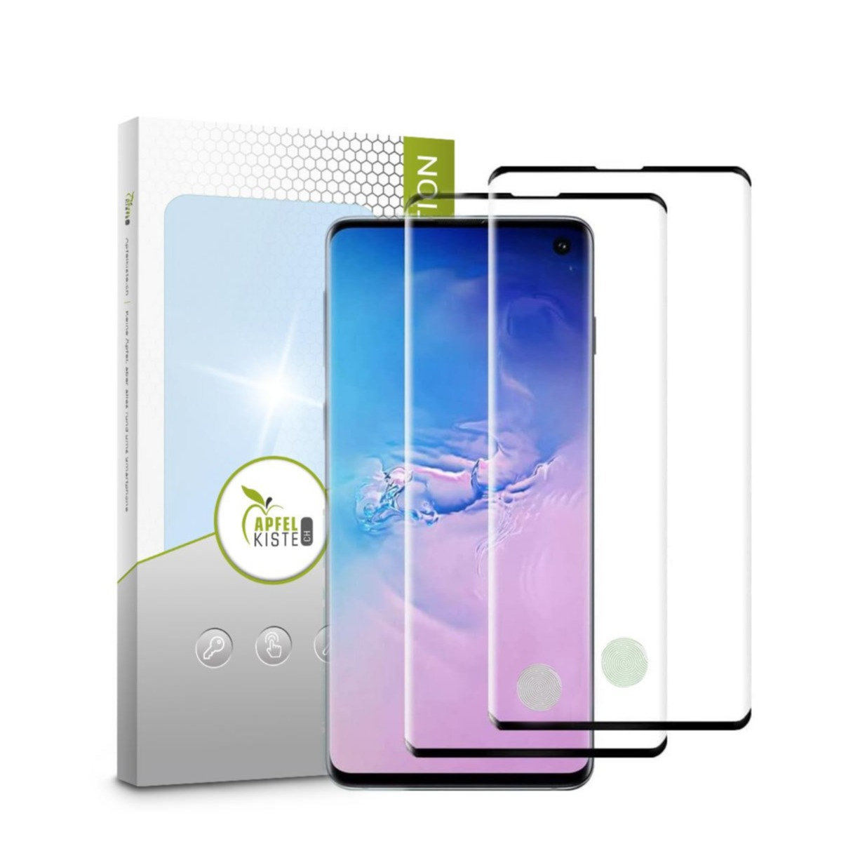 Image of Apfelkiste © - (2er Set) Samsung Galaxy S10 Panzer Glas Display Case Friendly 0.3mm bei Apfelkiste.ch