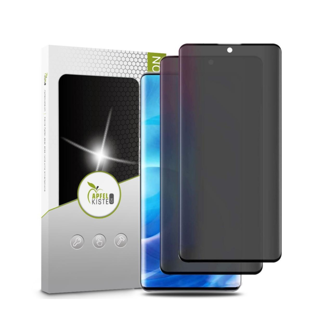 Image of Apfelkiste © - (2er Set) Samsung Galaxy S20+ Plus / S20+ Plus 5G Privacy Panzer Glas Display Case Friendly 0.3mm bei Apfelkiste.ch