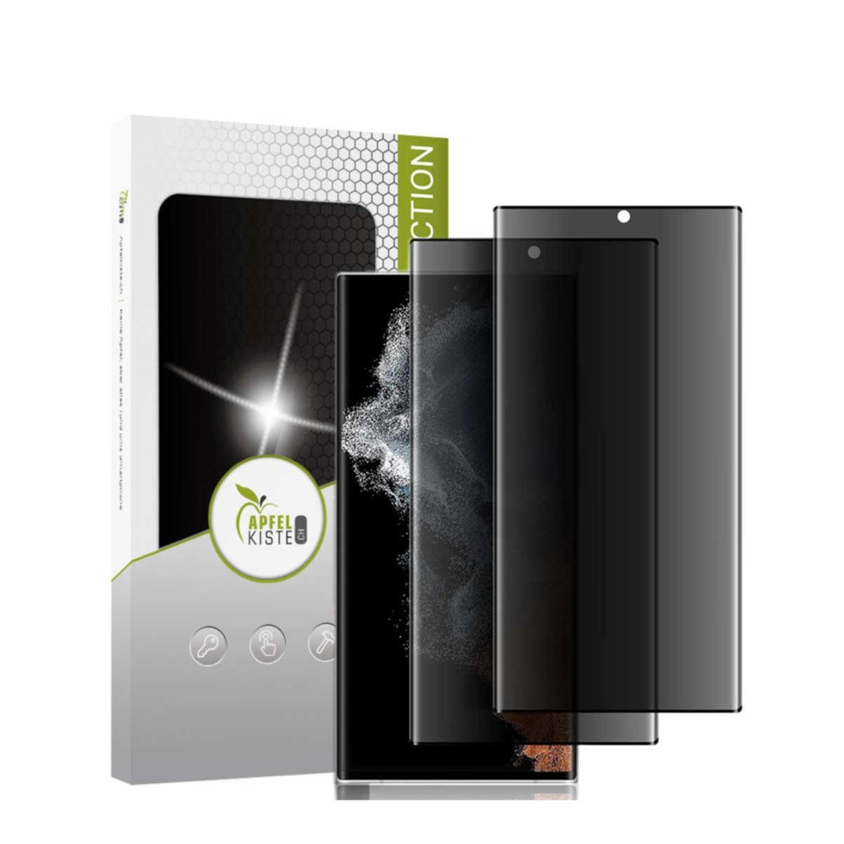 Image of Apfelkiste © - (2er Set) Samsung Galaxy S22 Ultra 5G Privacy Panzer Glas Display Case Friendly 0.3mm bei Apfelkiste.ch