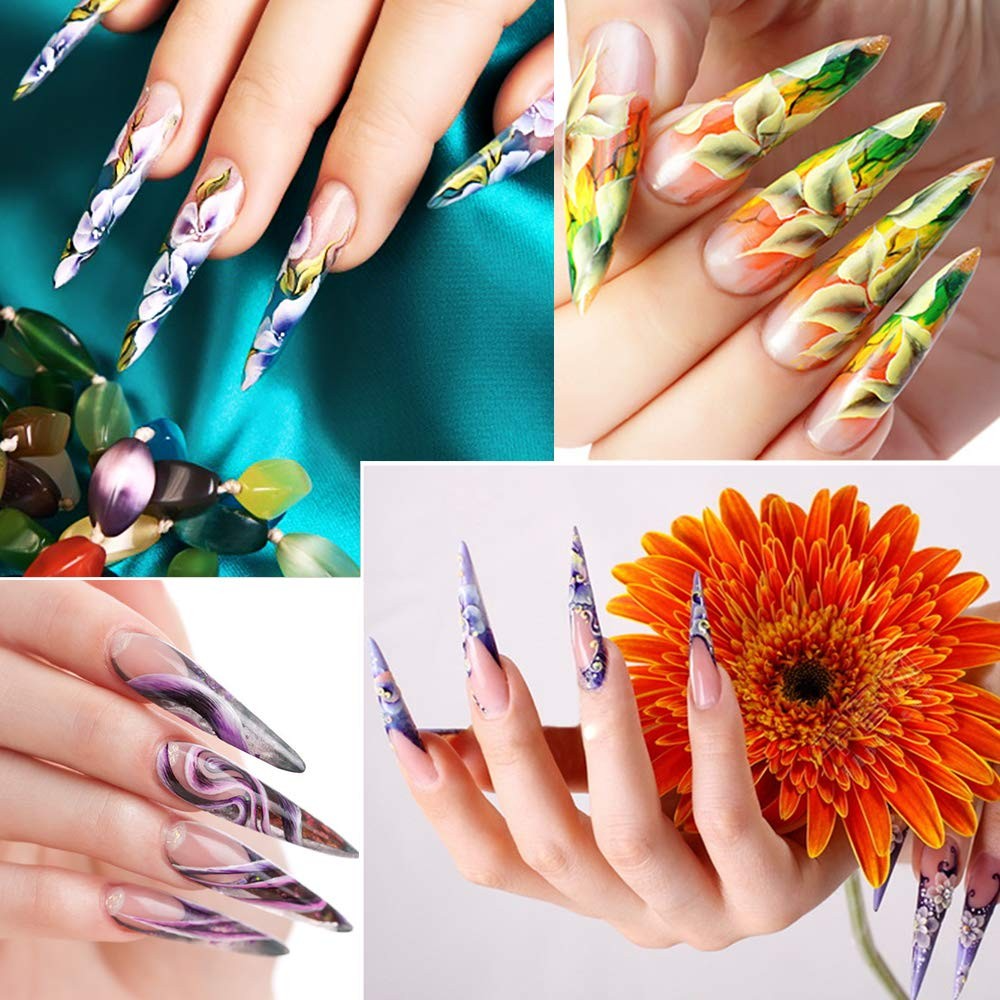 500er Set) Spitze Kunstngel Fake Nail Tips Weiss