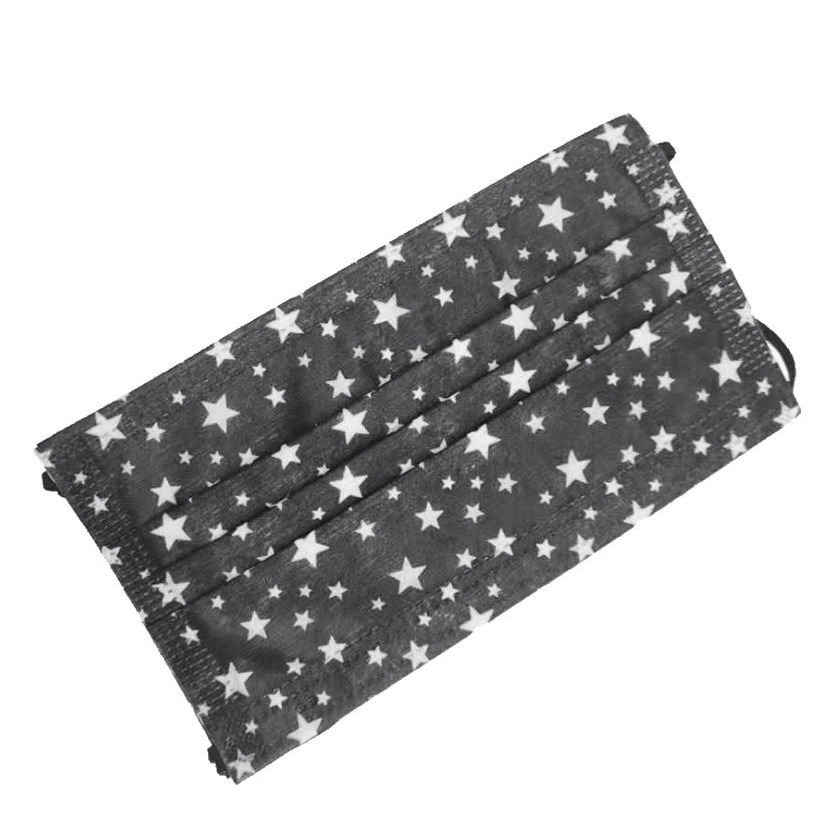 Image of (50er Set) Einweg Mundschutz Hygiene Atemschutzmaske Sterne (Einheitsgrösse) - Schwarz bei Apfelkiste.ch